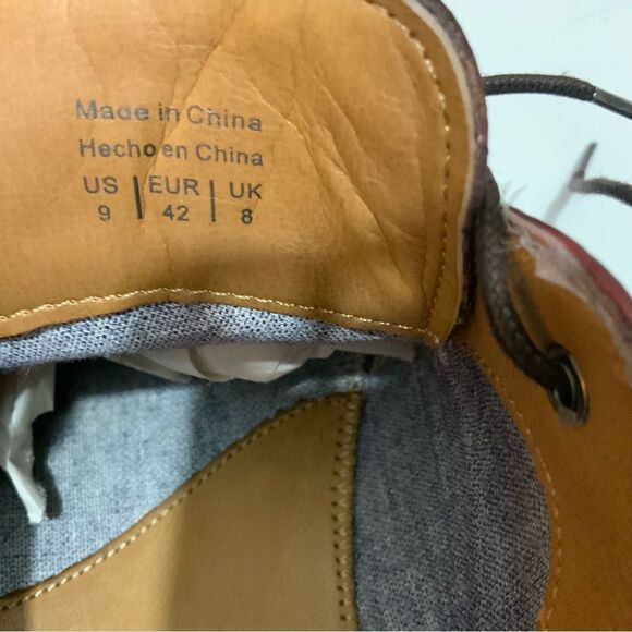 Aldo Men Shoes Dark Burgundy US 9 EU 42 Leather Oxford Pointed Toe - Picture 14 of 14